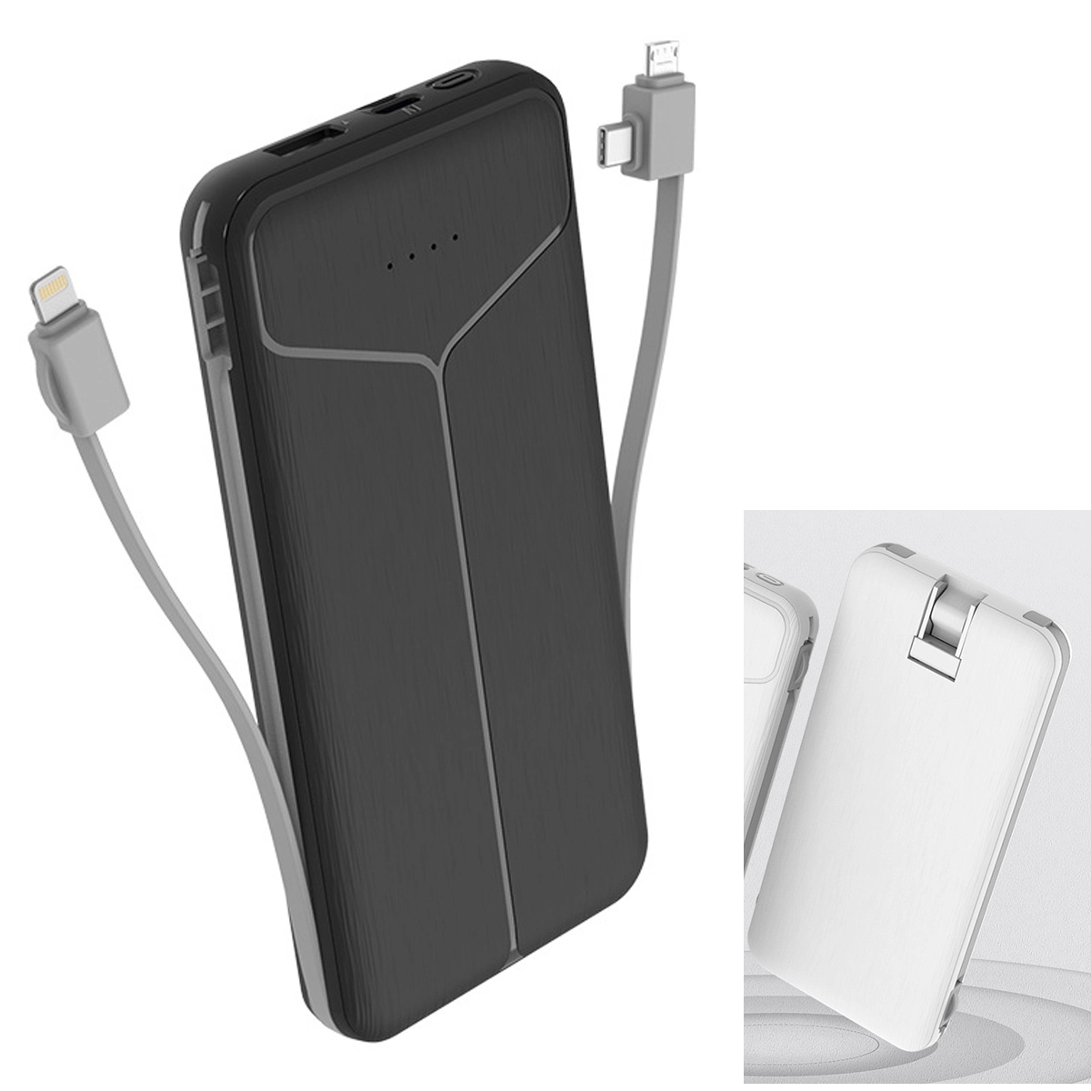 Power Bank with Plug Ultra Slim 10000mAh 5