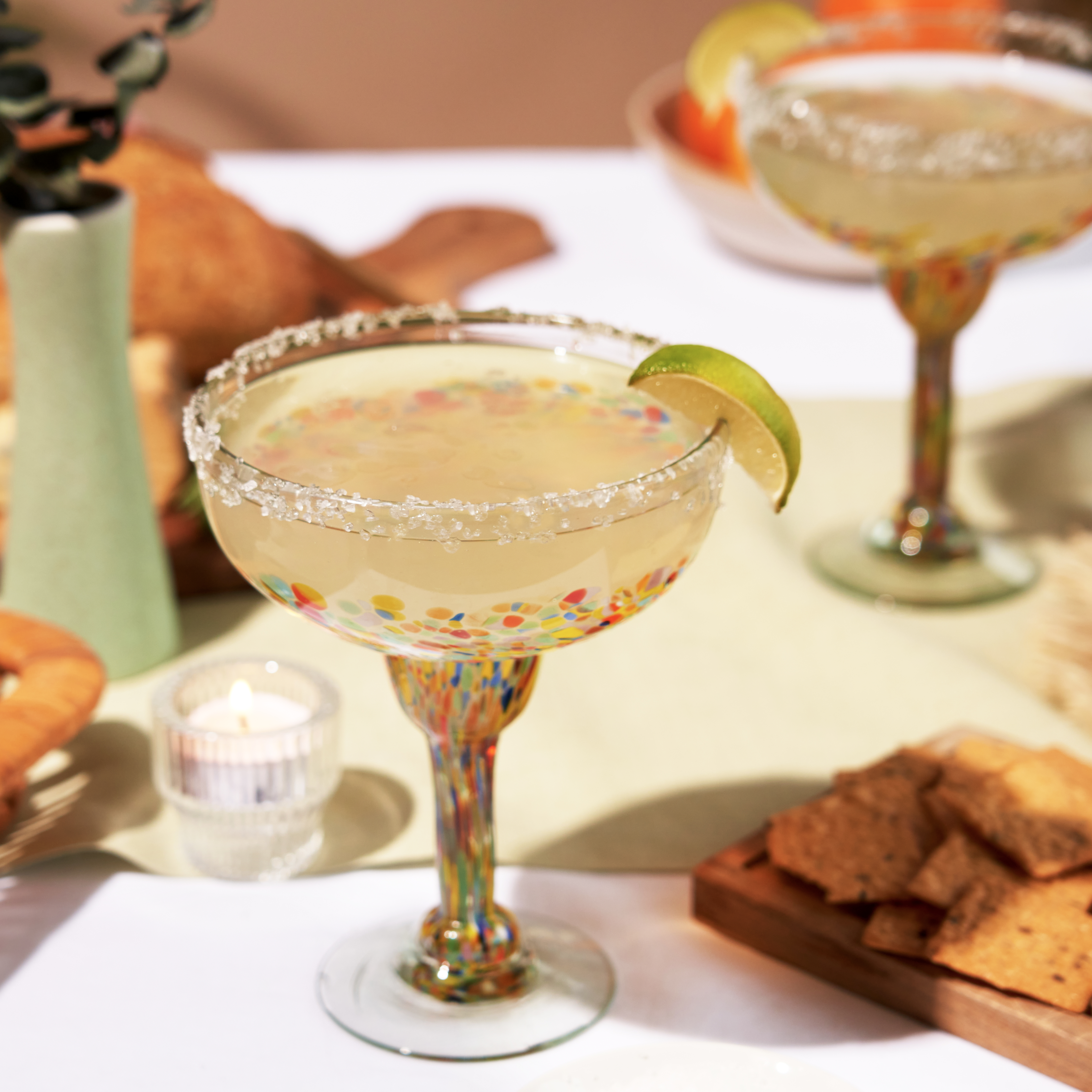 Twine Living® Artistico Recycled Margarita Glass, set of 2 9