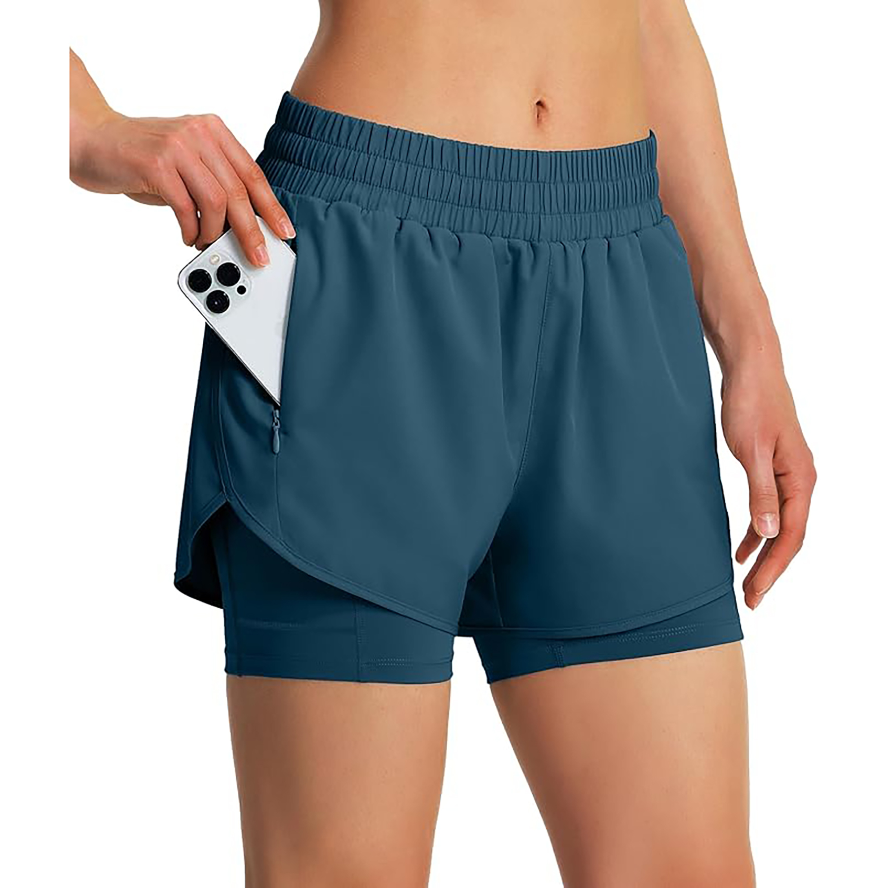 Women's2 I n 1 Quick Drying Sports Shorts with Lining 4