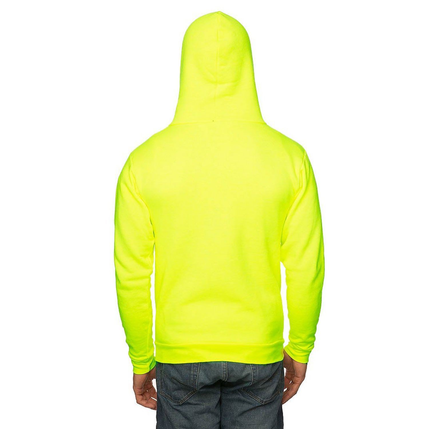 USA Made Unisex Fashion Fleece Neon Zip Hoodie 2