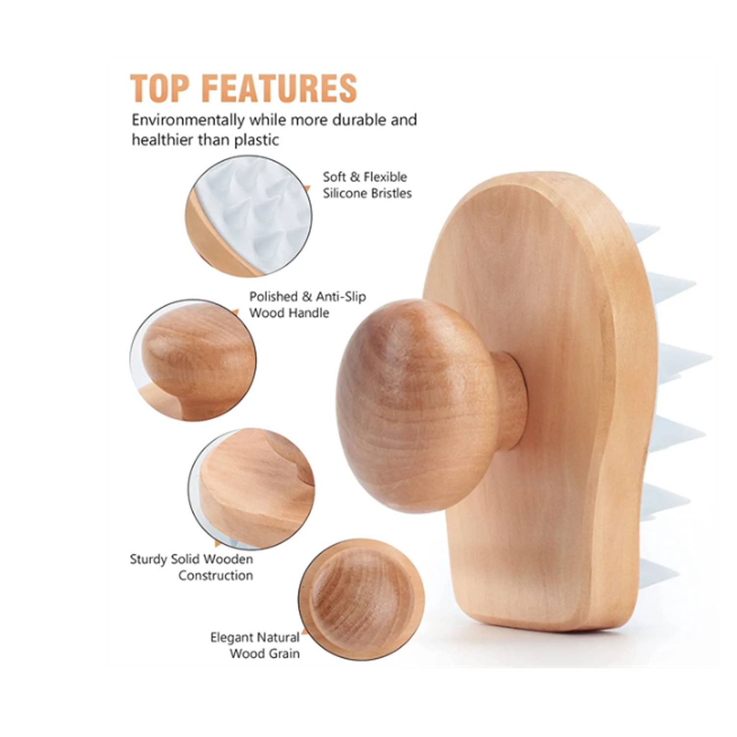 Wooden Scalp Massager Shampoo Brush 2