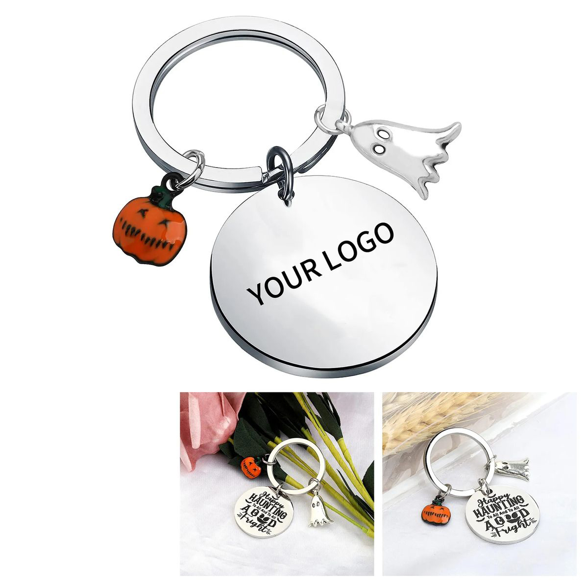 Stainless Steel Halloween Charm Keychain 1