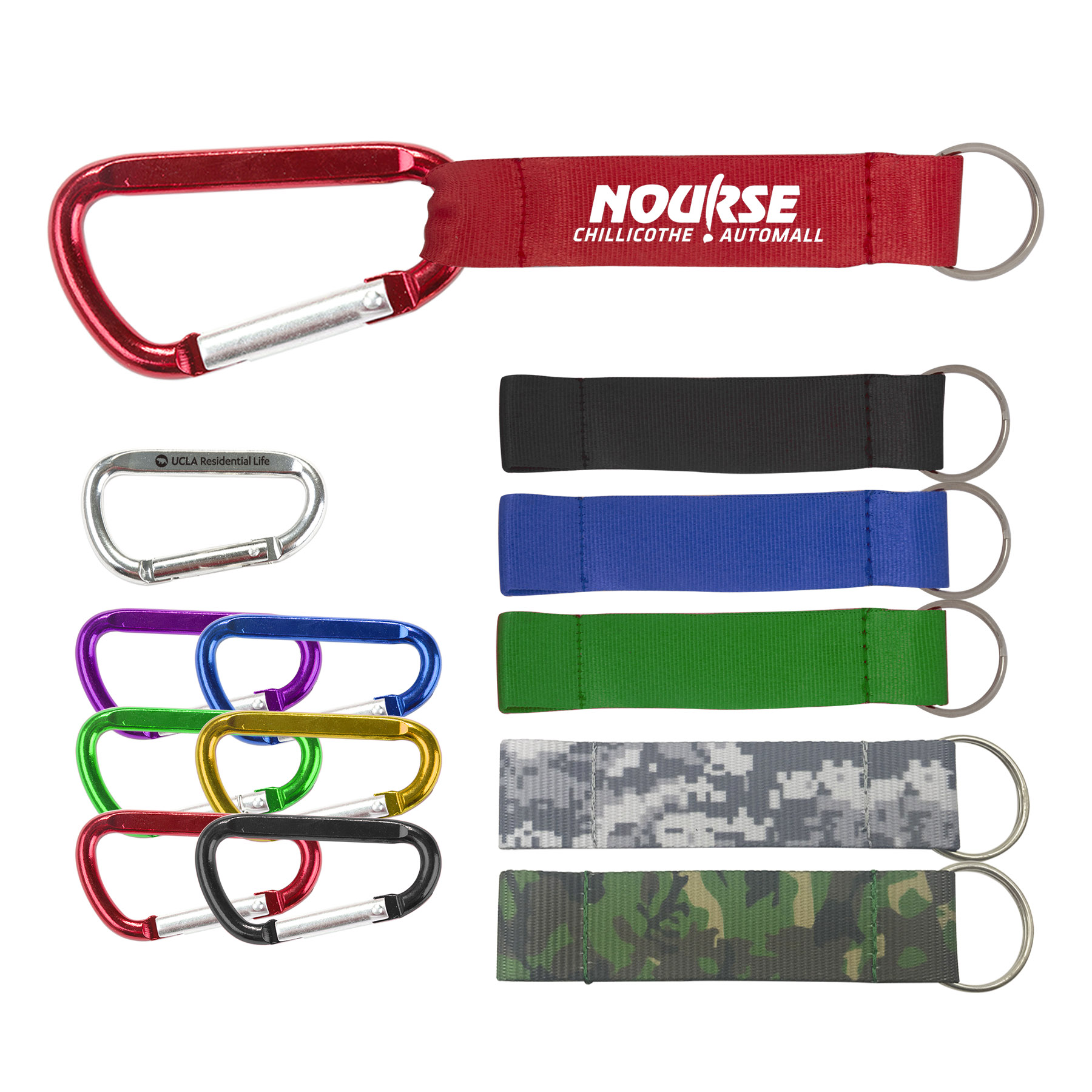 3-1/8" Carabiner W/Printed Strap (keychain, key chains) 7