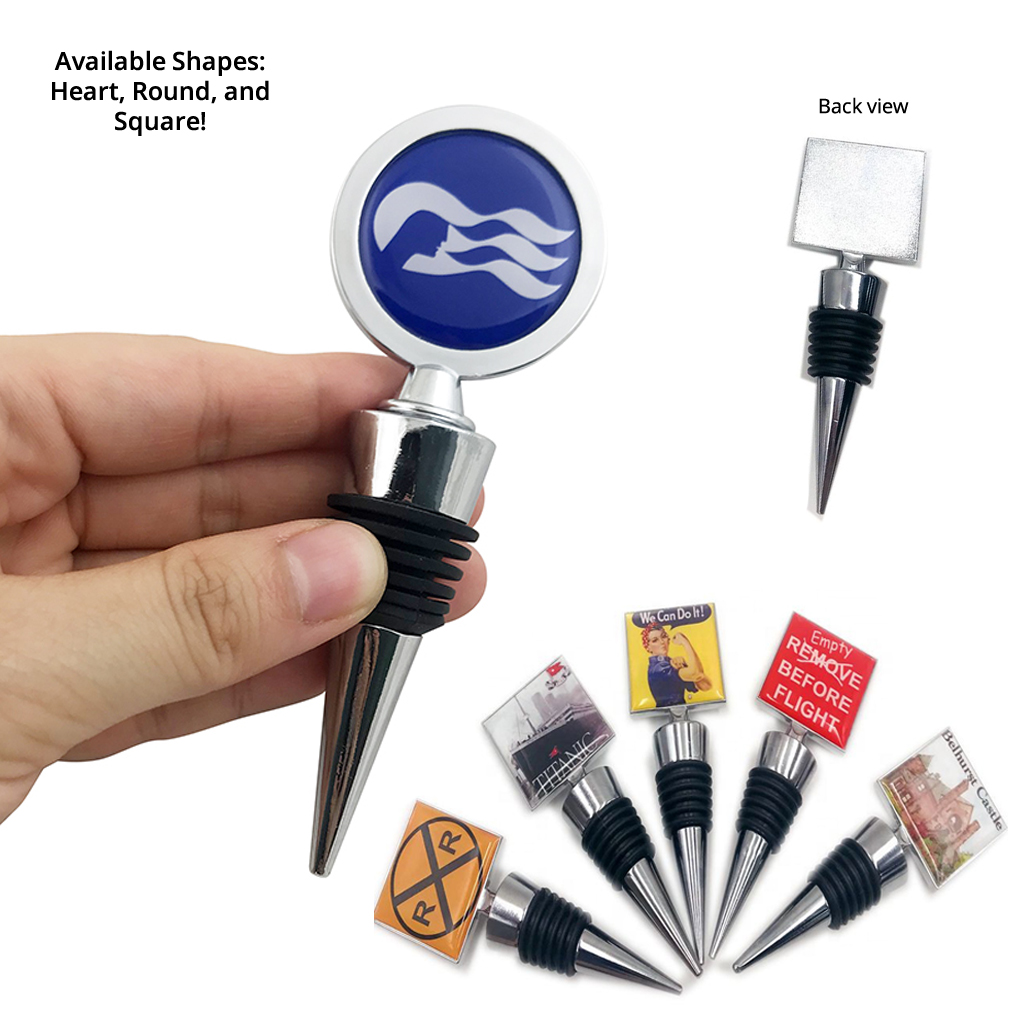 Metal Savor Wine Bottle Stopper - Full Color Top 3