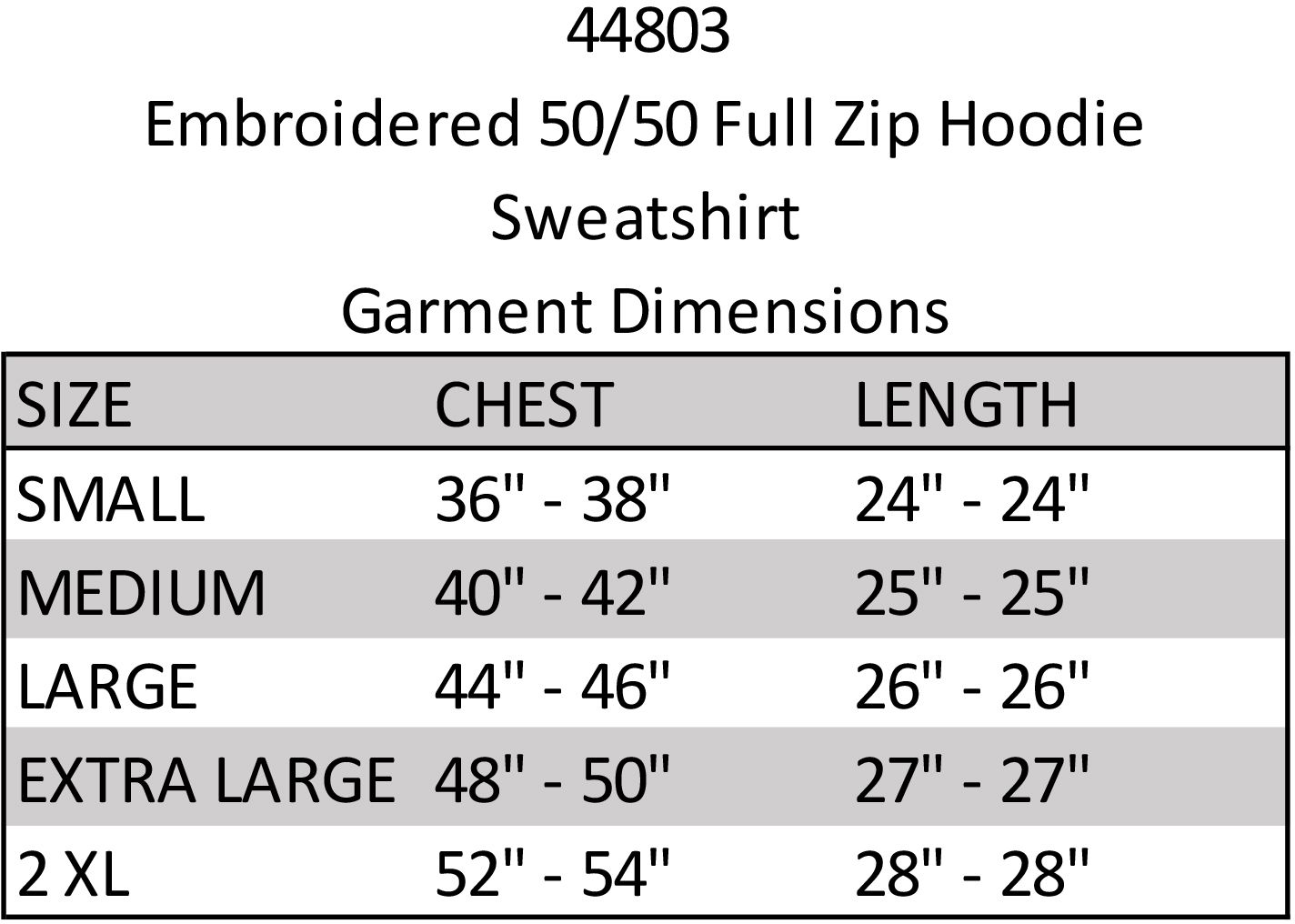 ZIPPERED HOODIE 50/50 EMBROIDERED 12