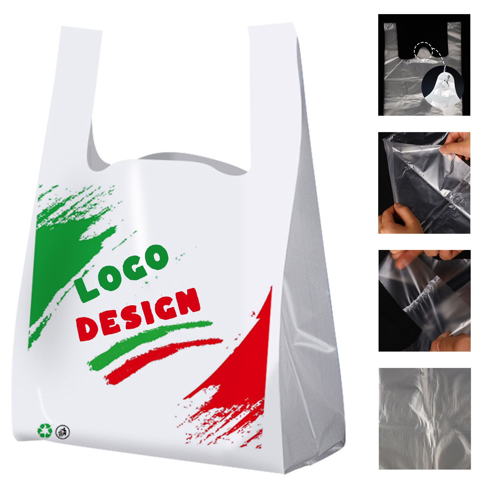 2 mil Milky White Custom Logo Plastic Bags 1000pcs 2