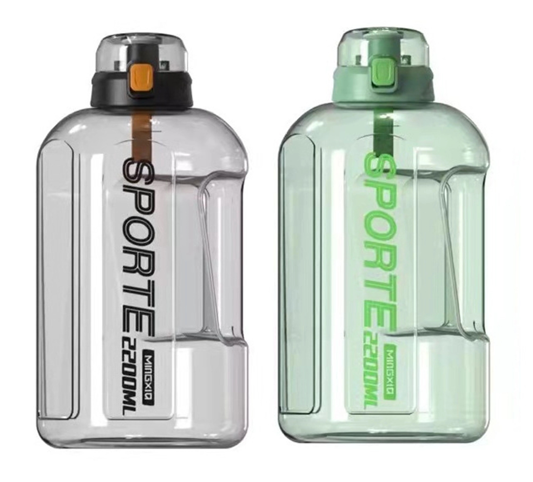 Large Capacity Plastic Sport Water Bottle with Straw Lid 8