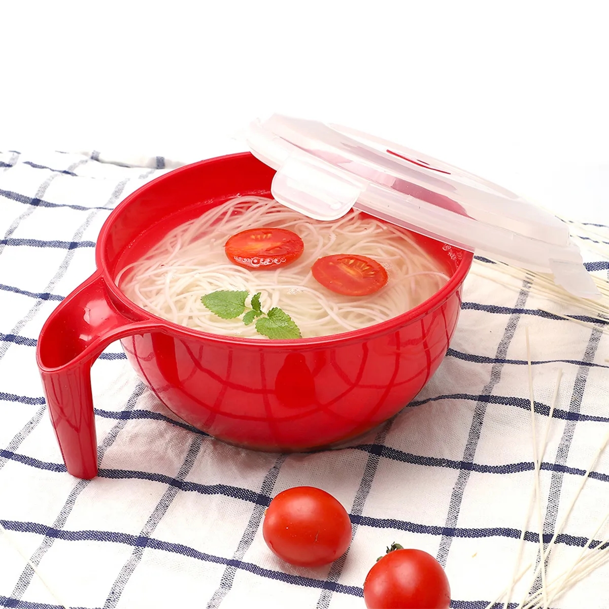 Microwavable Plastic Food Container Soup Mugs Bowl with Lid 1