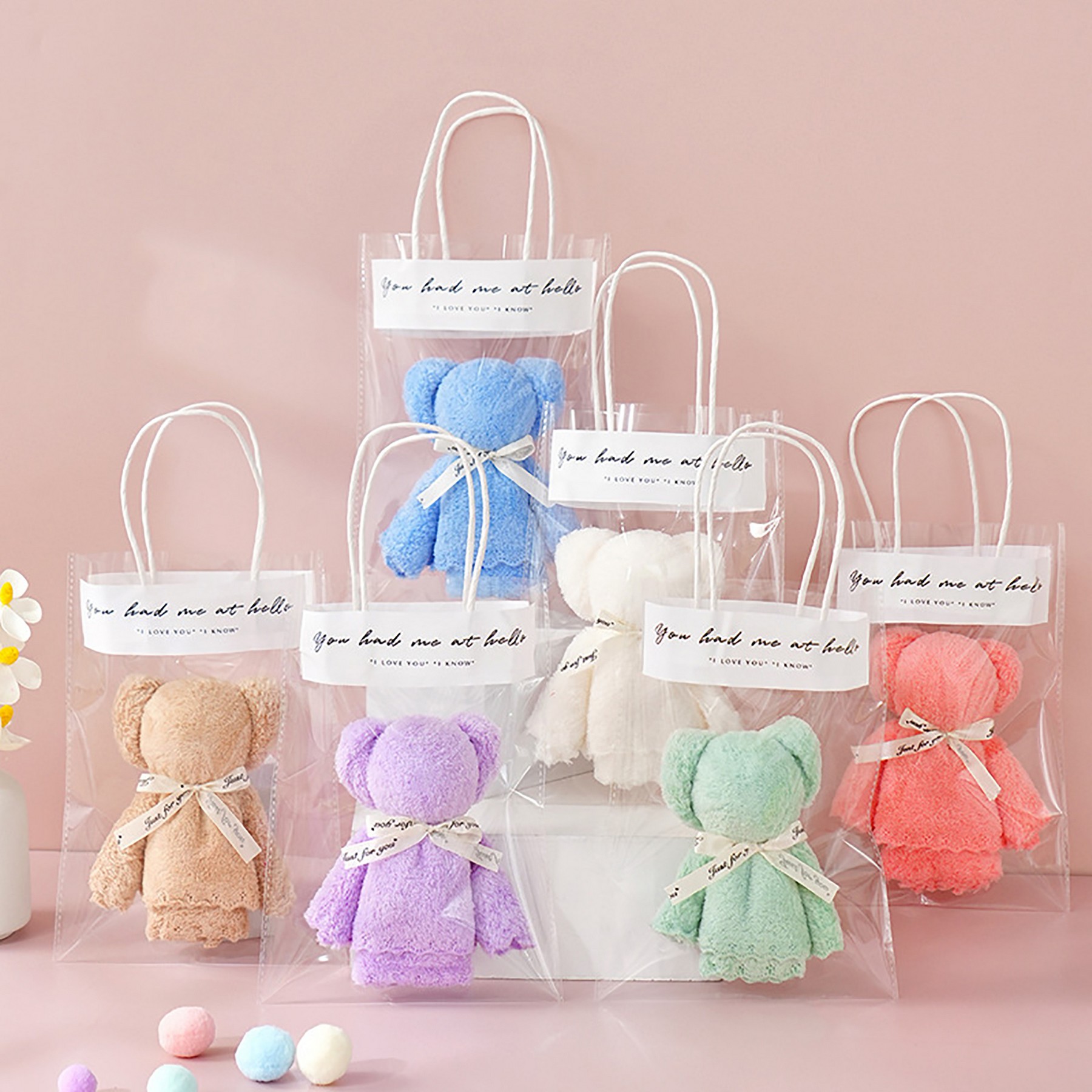 Coral Fleece Creative Bear Shaped Towel With Gift Bag 4