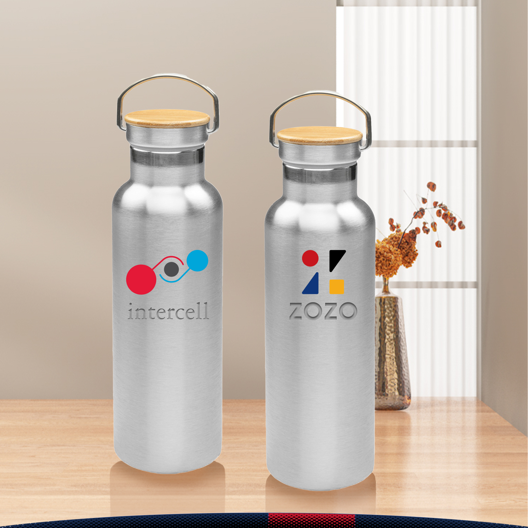 Aineoy Stainless Steel Water Bottle - 20 OZ., custom water bottle with logo imprint 2