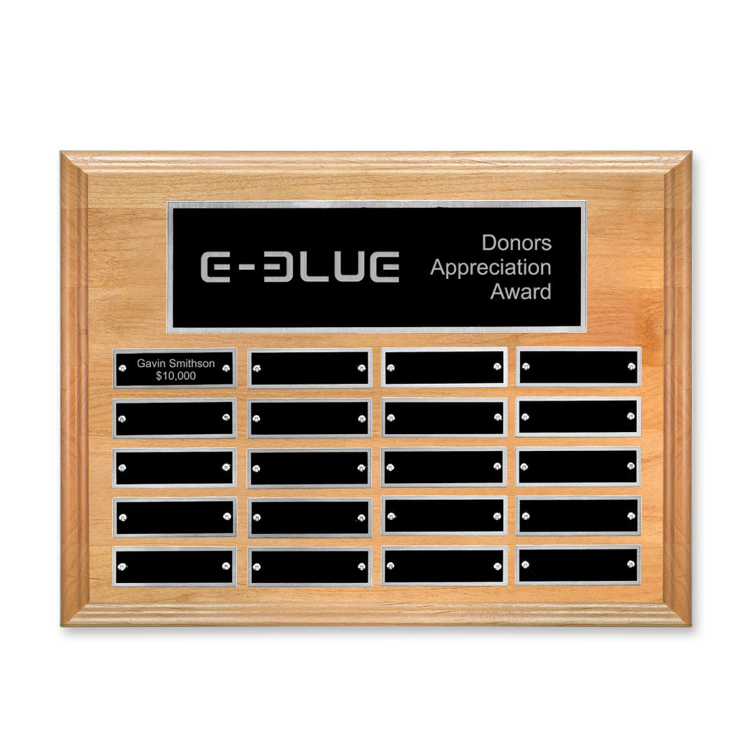 Erindate (Horiz) Perpetual Plaque - Red Alder/Silver 7