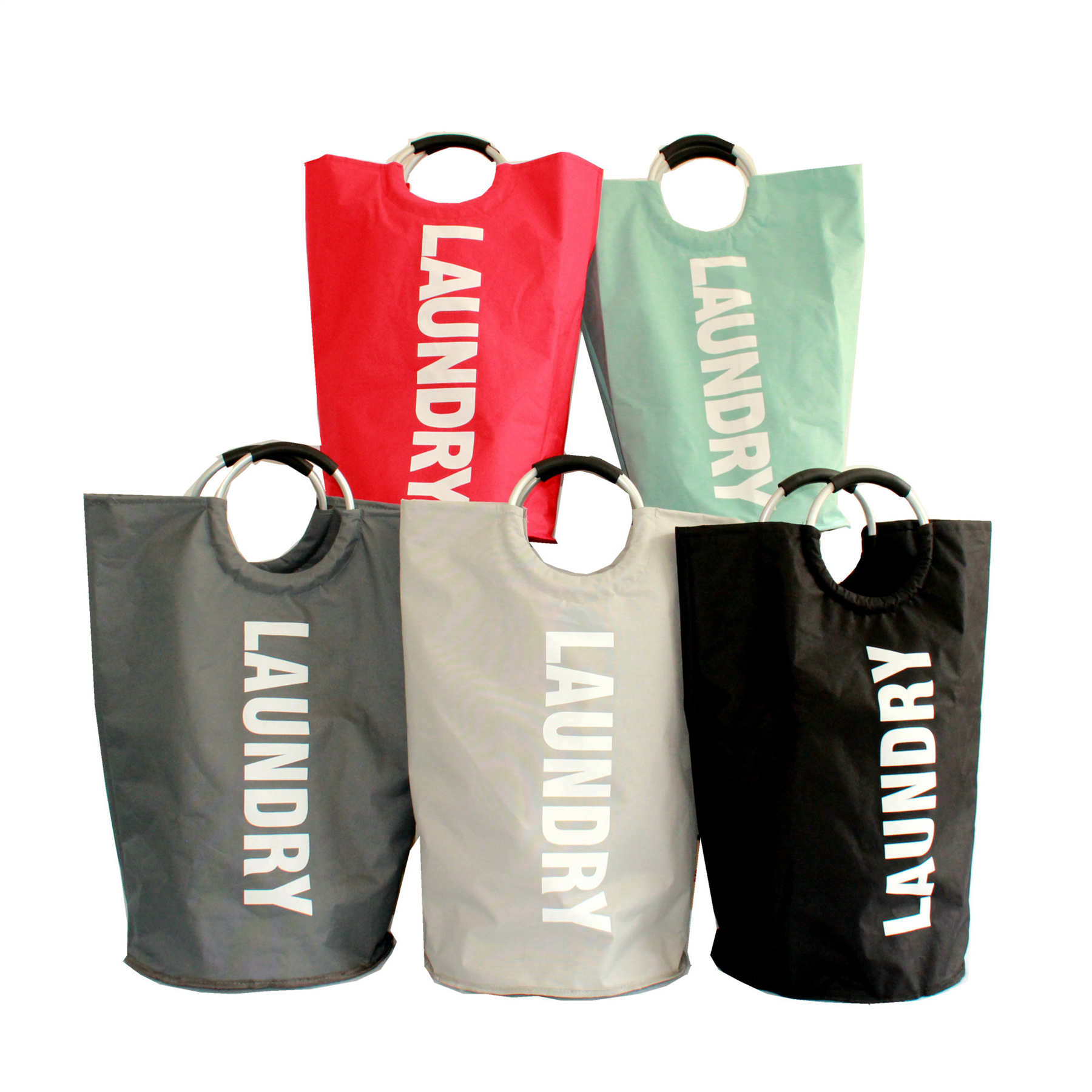 Oxford Fabric Aluminum Handle Foldable Laundry Bag 1