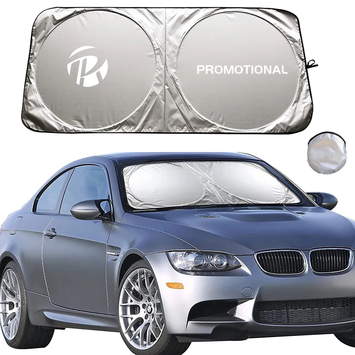 Car Windshield Sun Shade with Storage Pouch 1