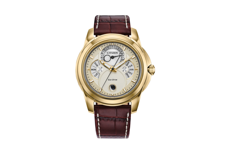 Citizen Men's Calendrier Brown Leather Strap Watch 2