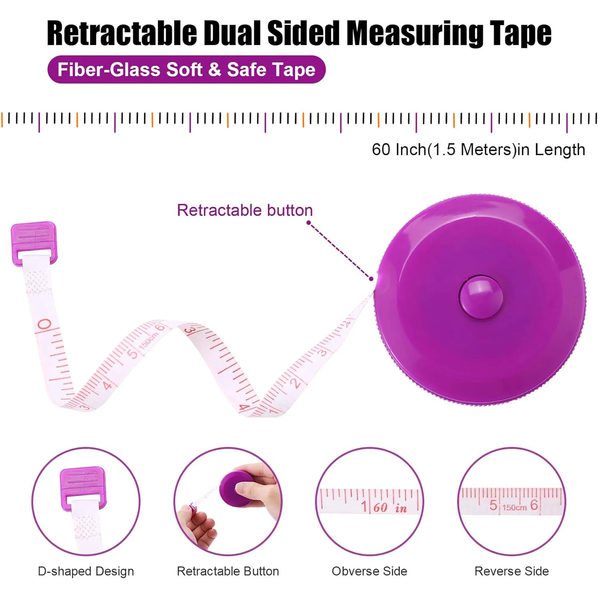 5ft Soft Retractable Measuring Tape MOQ 50 2