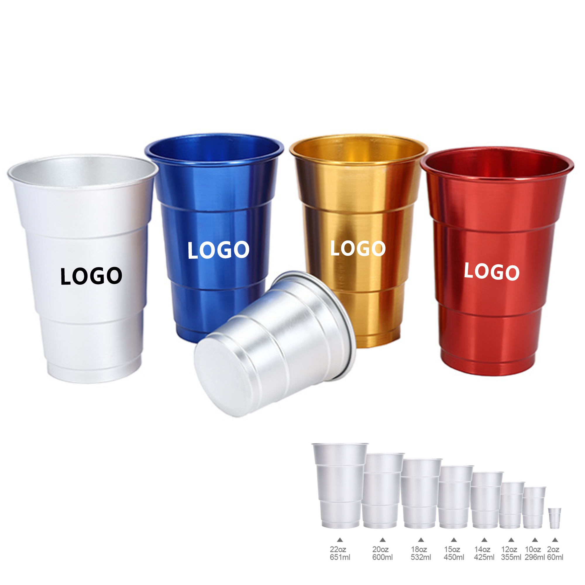 MOQ 50 Aluminum Cup 16 OZ 2