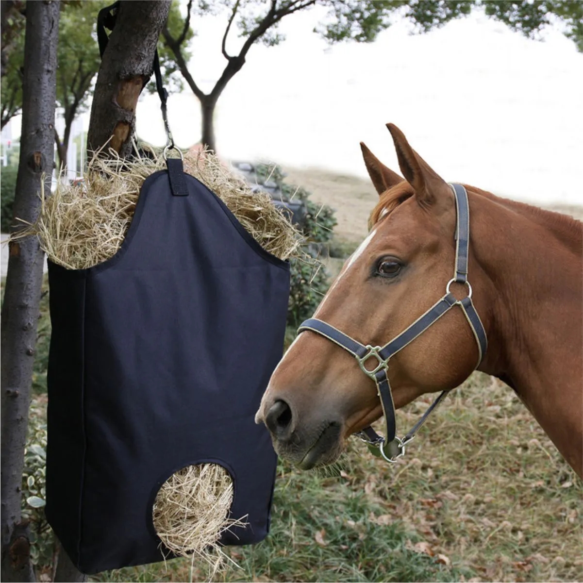 Durable Hanging Dry Grass Storage Weed Horse Hay Bag 5