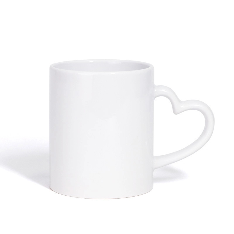 Full Color Heart-shaped Handle 11 oz Ceramic Sublimated Cups 9