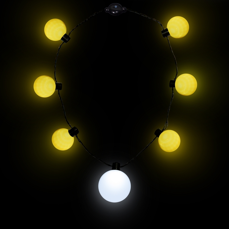 Yellow LED Medallion Ball Necklace