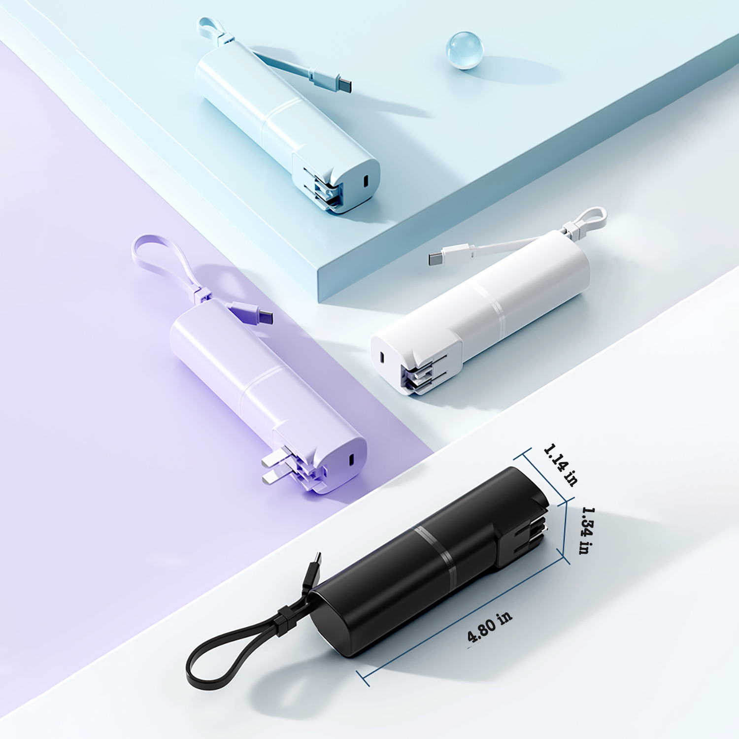 Mini 3-in-1 Fast Charging Power Bank with Foldable Charger 3