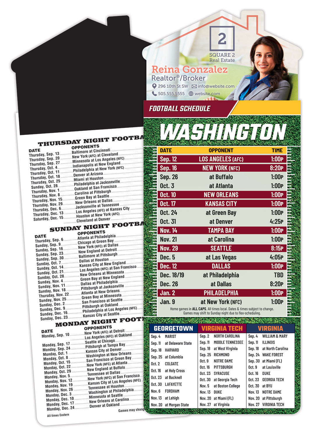 Magna-Card House Shape Magnet Football Schedules (3.5x9)