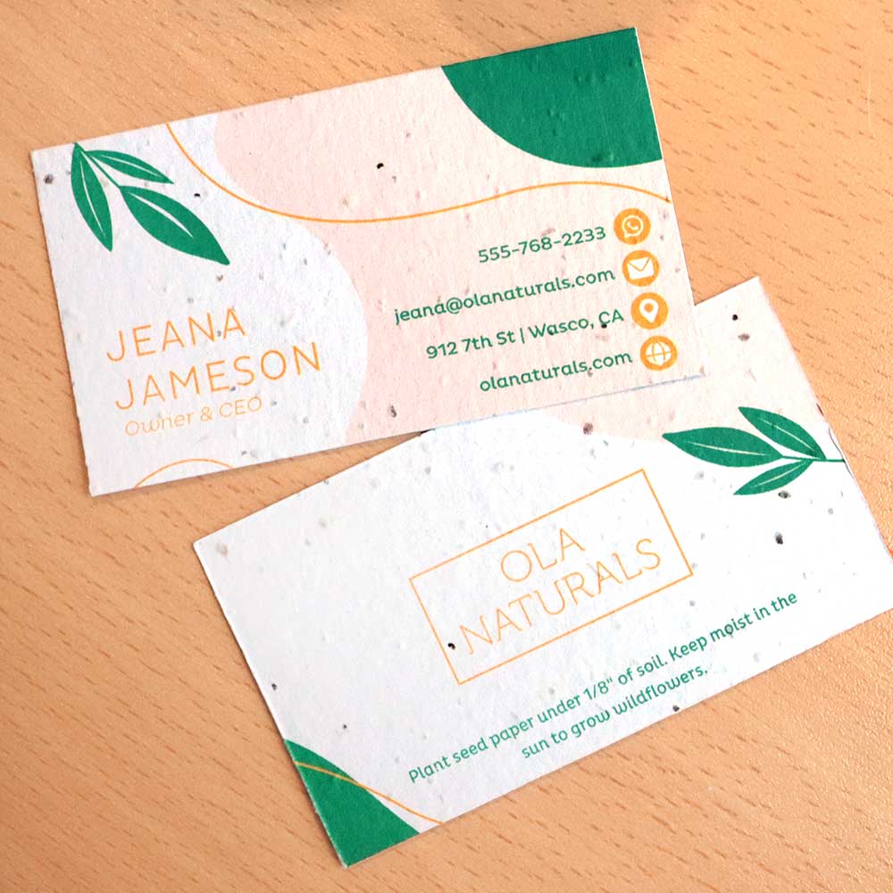 Modern Natural Seed Paper Business Cards 4