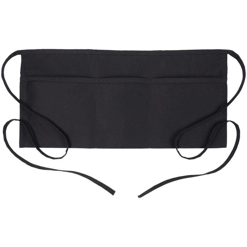 Black Everyday Pocketed Waist Apron 3