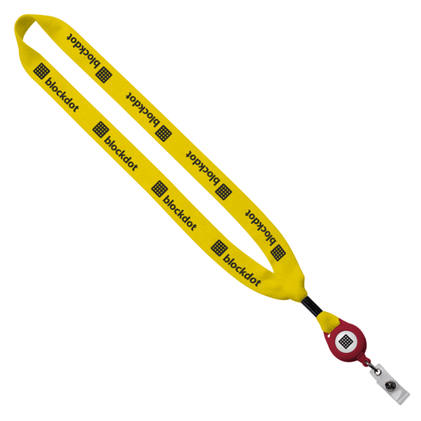 3/4" Cotton Lanyard with Metal Crimp & Retractable Badge Reel 261
