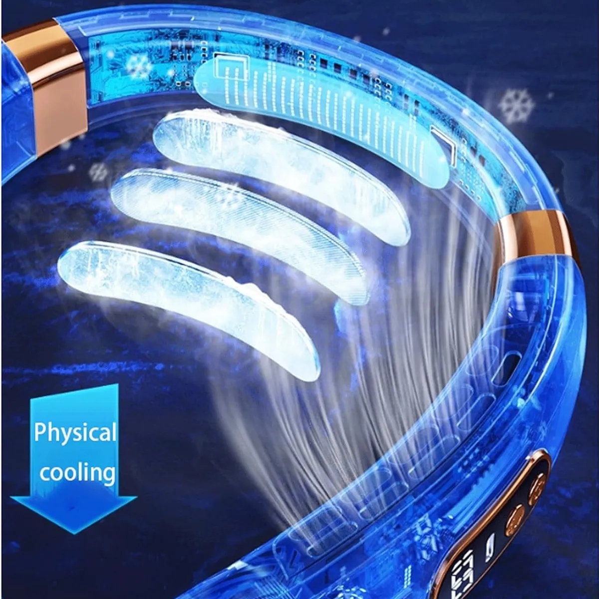 5 Speeds Smart Digital USB Charging Faster Cooling Neck Fan 4