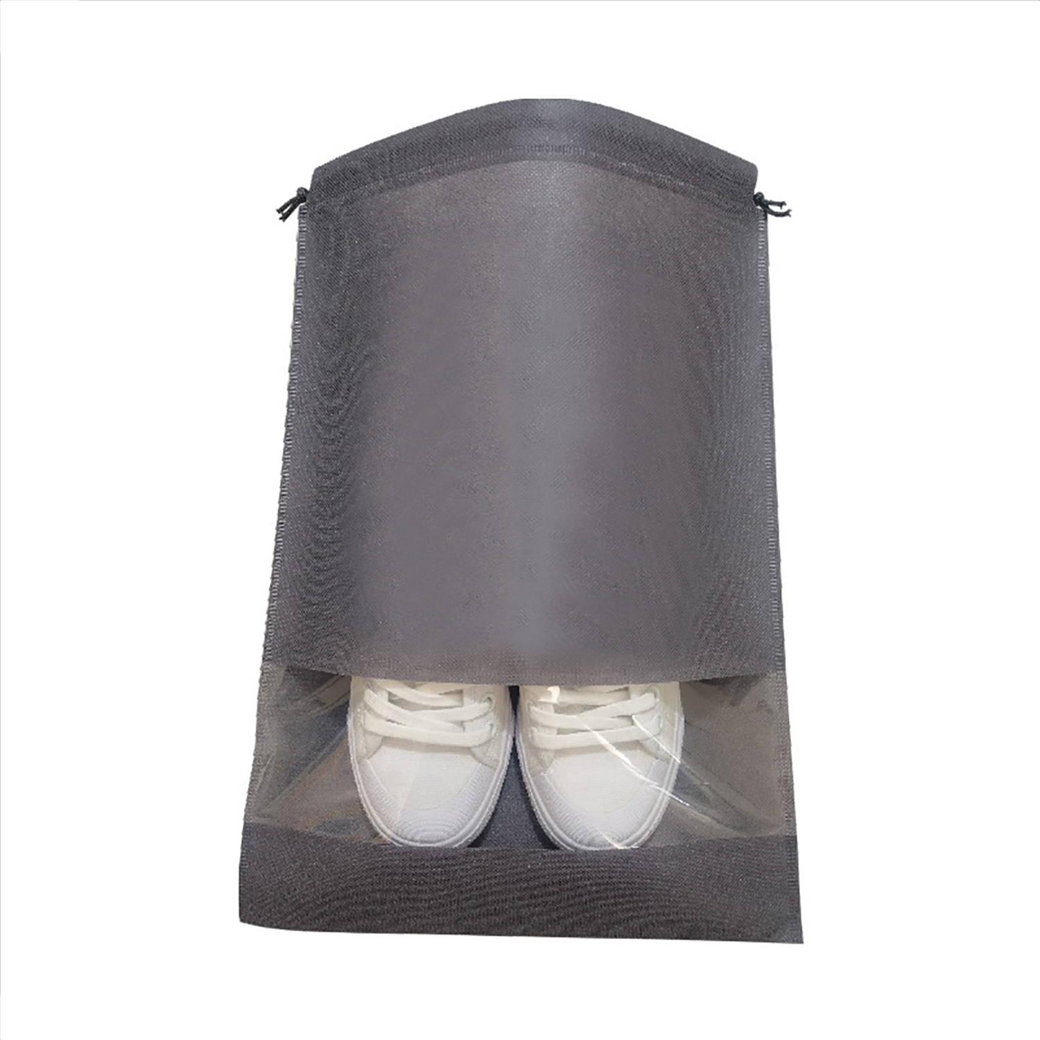 Dustproof Non Woven Drawstring Shoe Bags w/ Clear Window 9