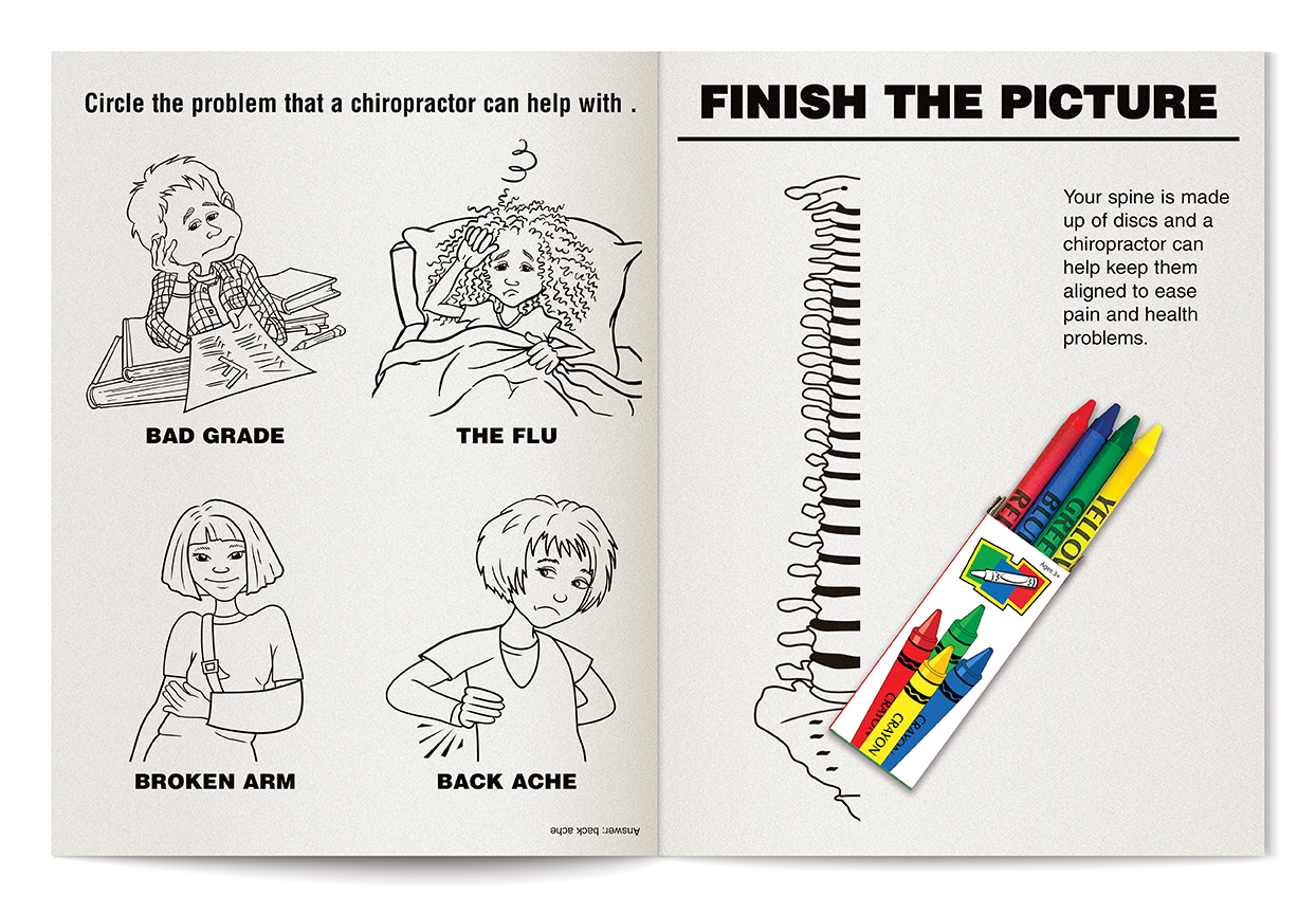 COLORING SET - A Visit to the Chiropractor Coloring Book Fun Pack 4