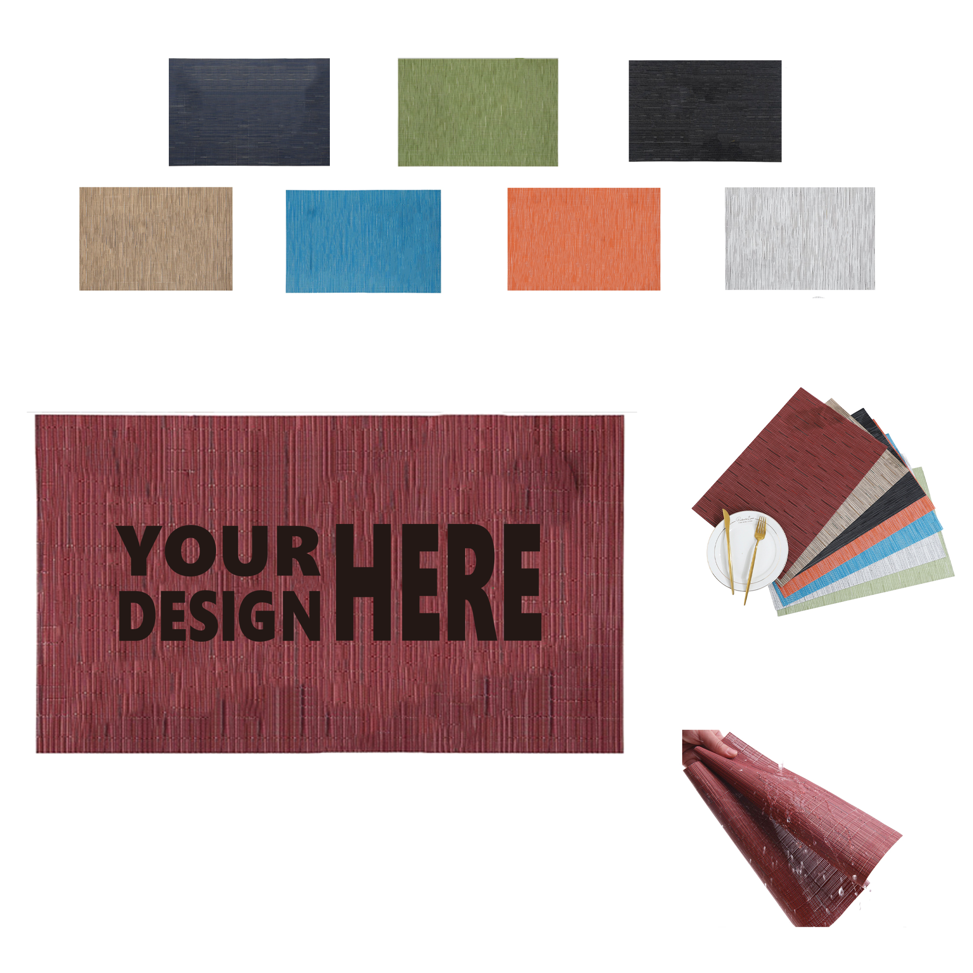 Square Placemat with PVC Woven Material 2
