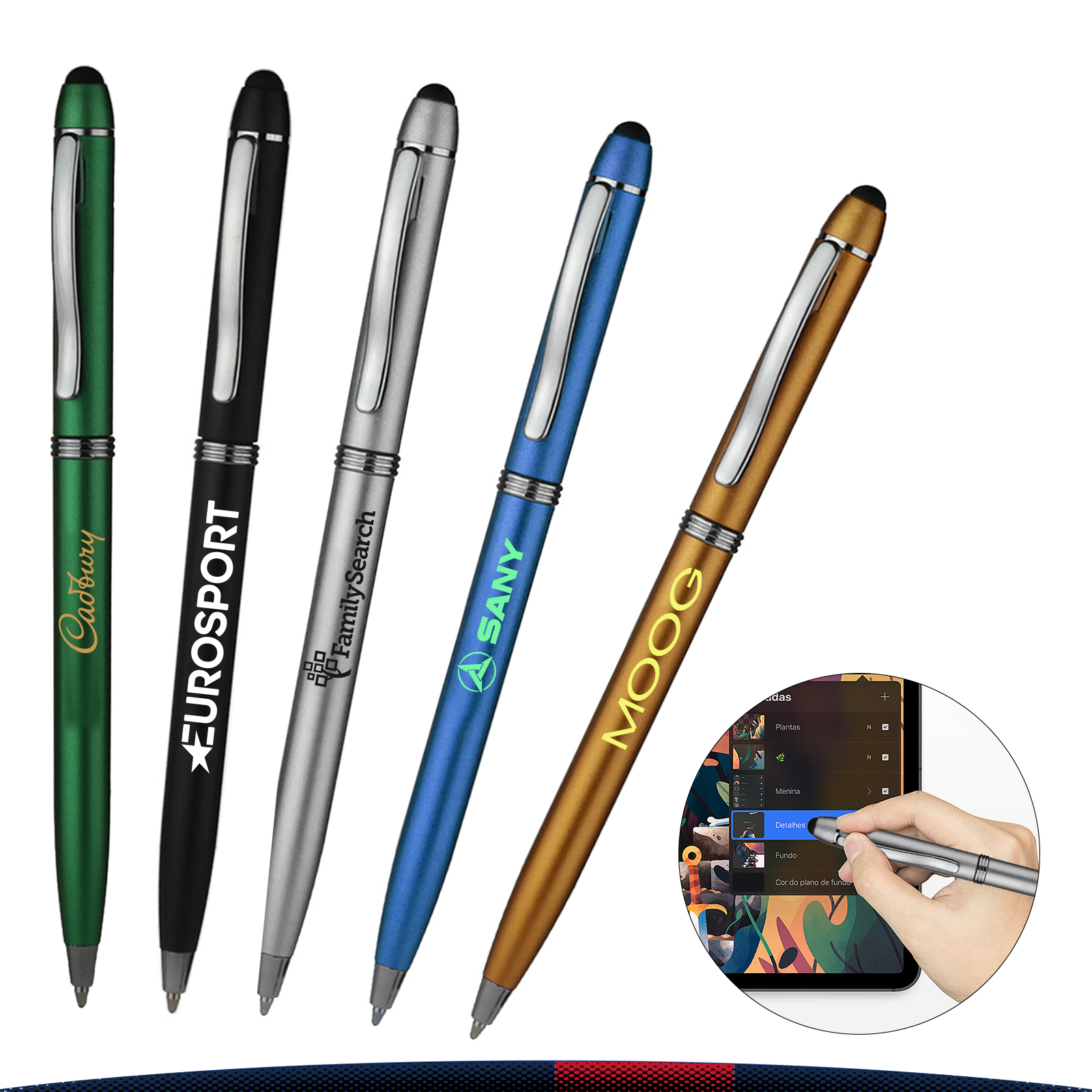 Moll Twist Action Plastic Stylus Pens 6