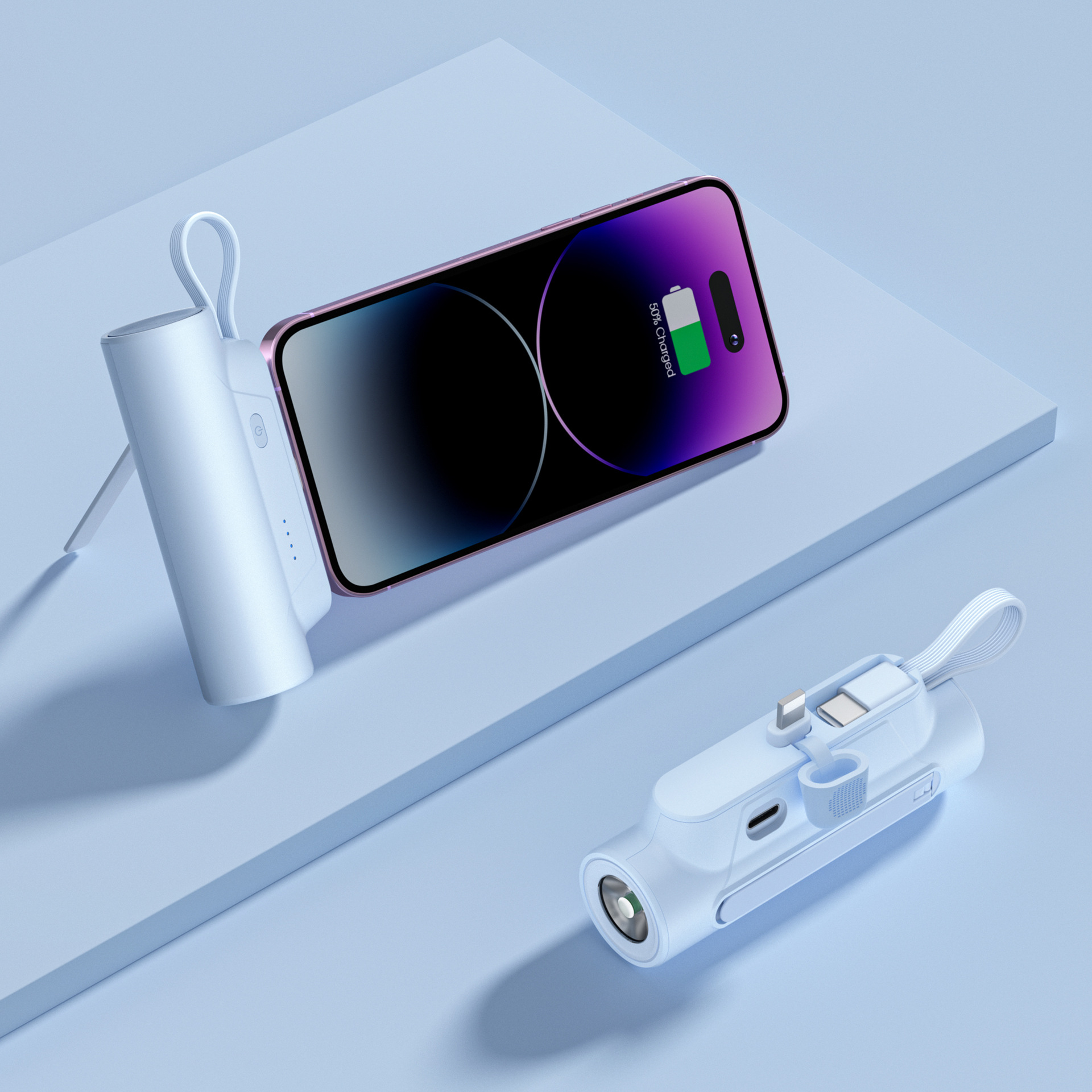 5000Mah Mini Capsules Charger With Flashlight 3