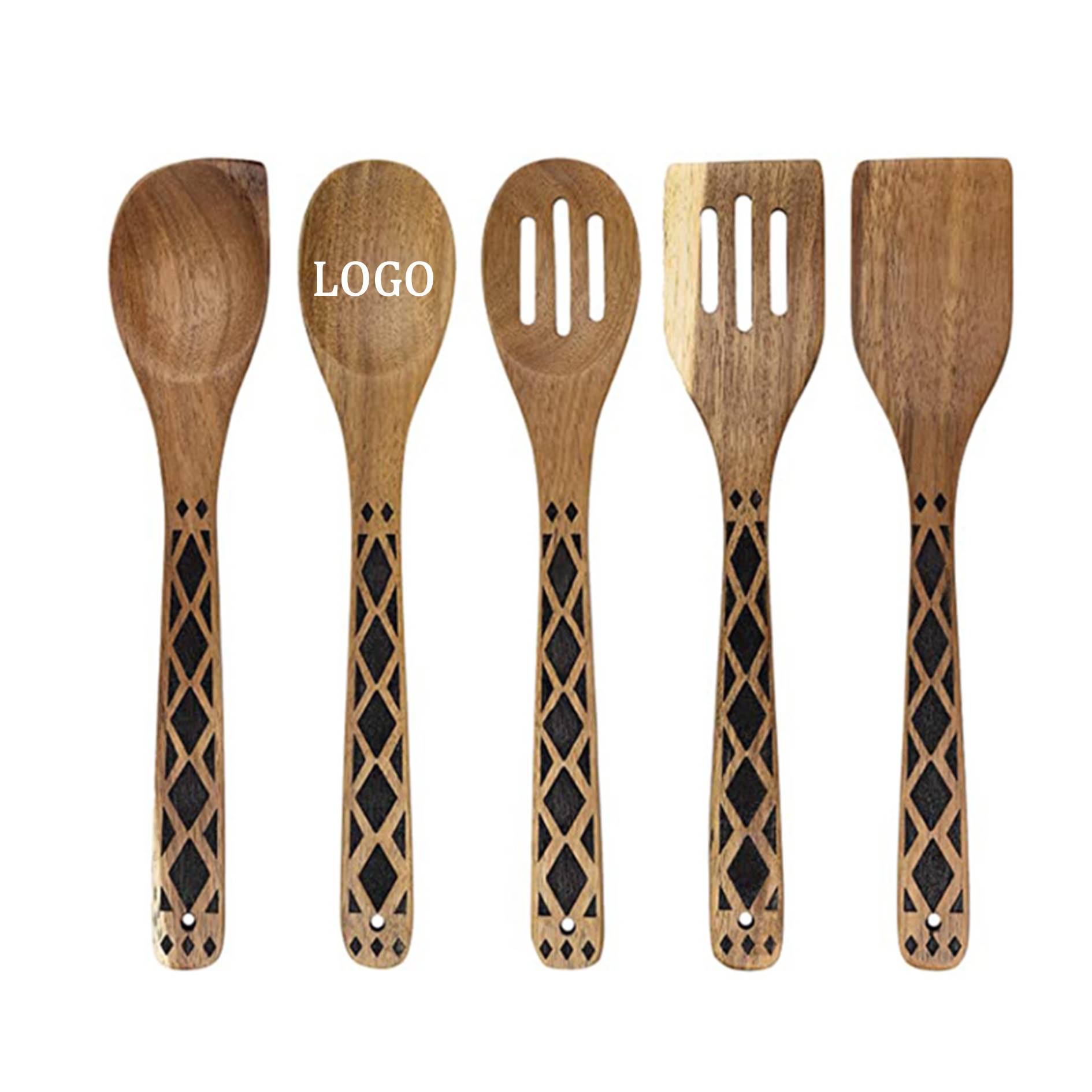 Acacia Wood Kitchen Spatula Set 2