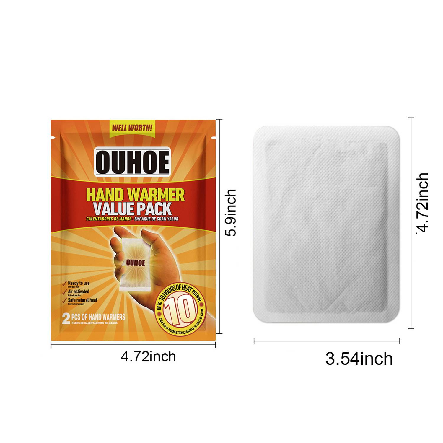 2 Pack Portable Disposable Hand Warmers 3