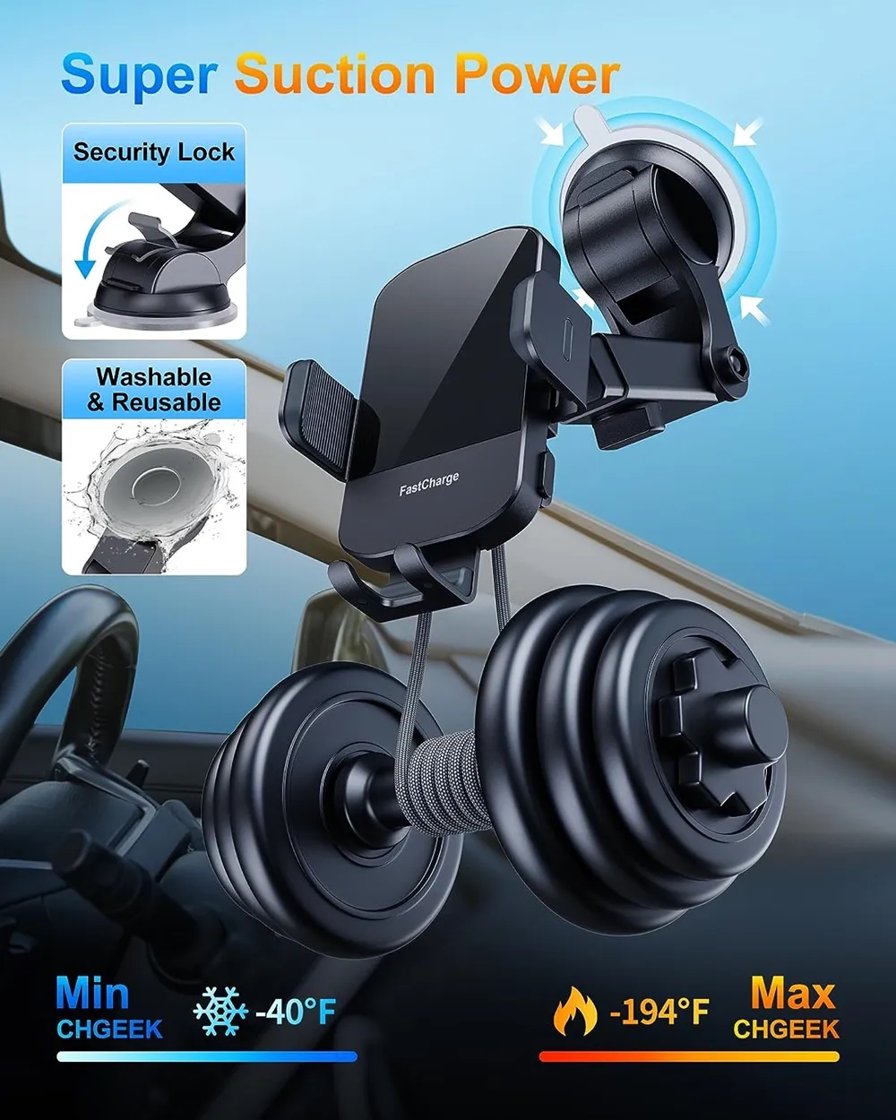 15W Wireless Fast Charging Car Charger 7