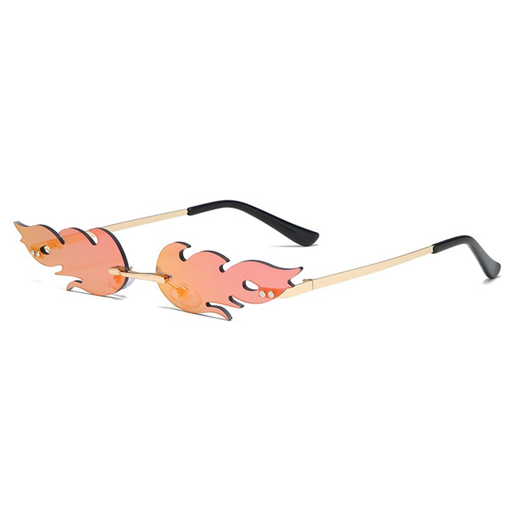 Rimless Fire Flame Metal Sun Glasses 4