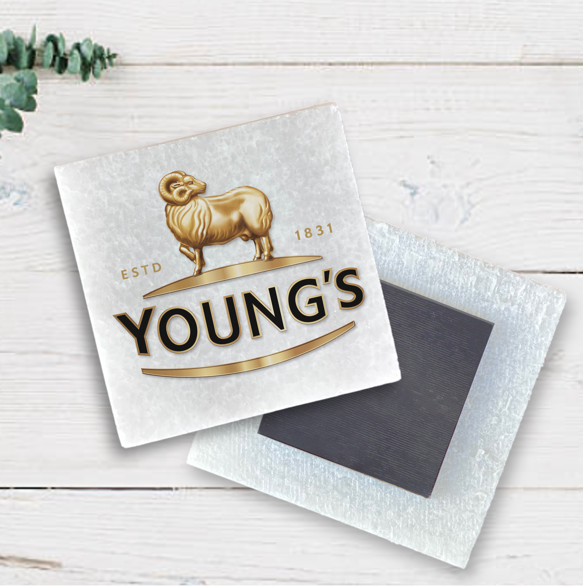 White Marble Magnet 2