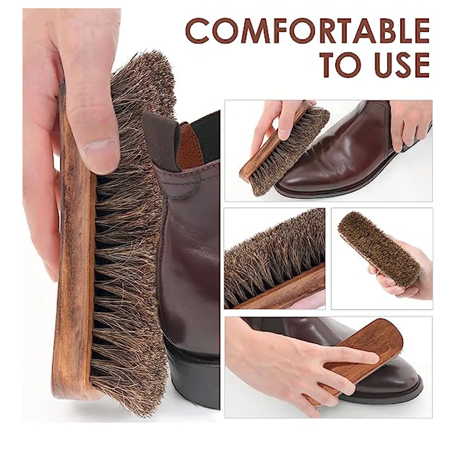 Wooden Shoe Brush Soft Hair 2