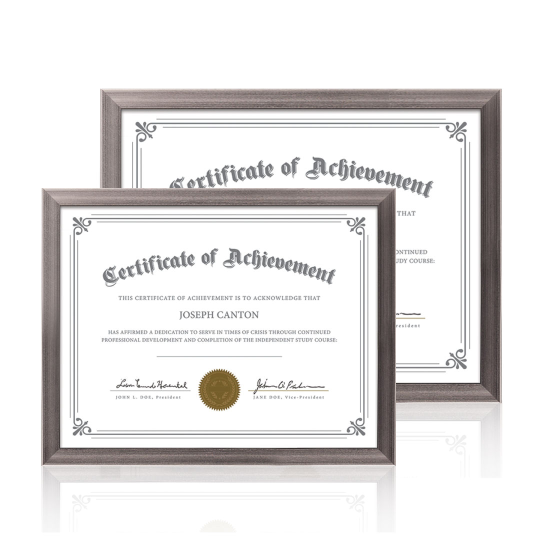 Calais Certificate Frame - Gun Metal