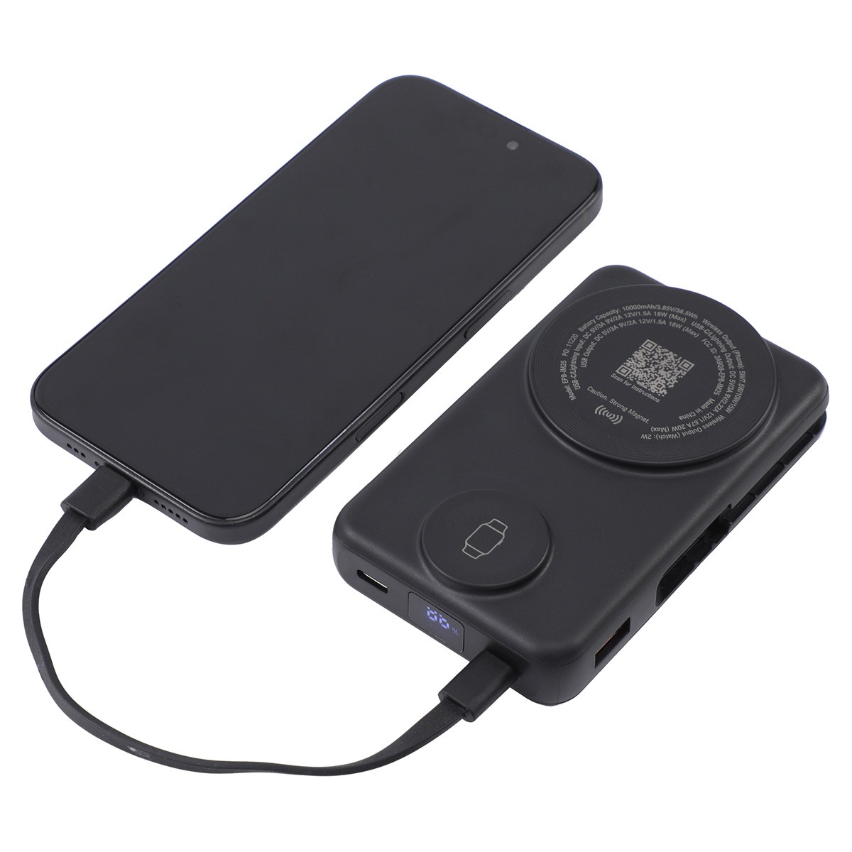 Imperial 10000mAh Light-Up Power Bank with Magnetic Wireless Charger, Watch Charger, Stand & Cable 14