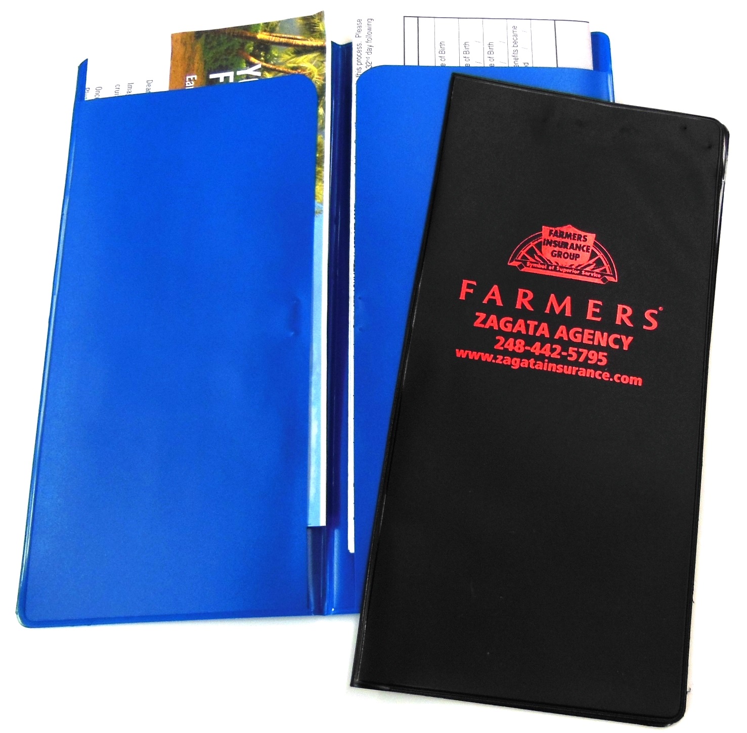 Deep Spine Document Holder w/ 2 opaque pockets inside, sealed on two sides 4 1/2 x 9 1/4 2