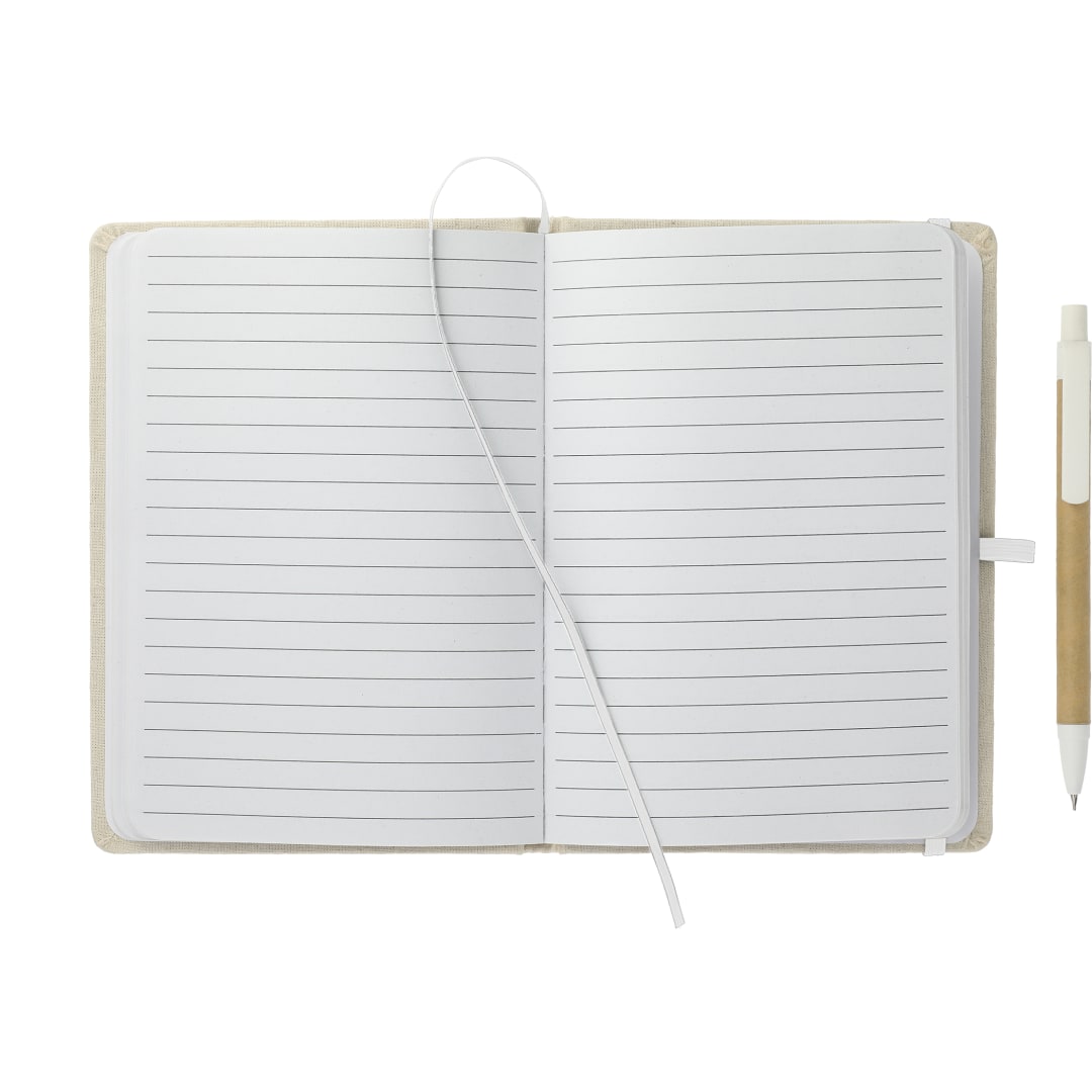 5" x 7" Organic Cotton Bound Notebook w/Pen 43