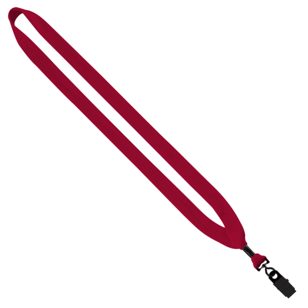 3/4" Cotton Lanyard with Metal Crimp & Bulldog Clip 1