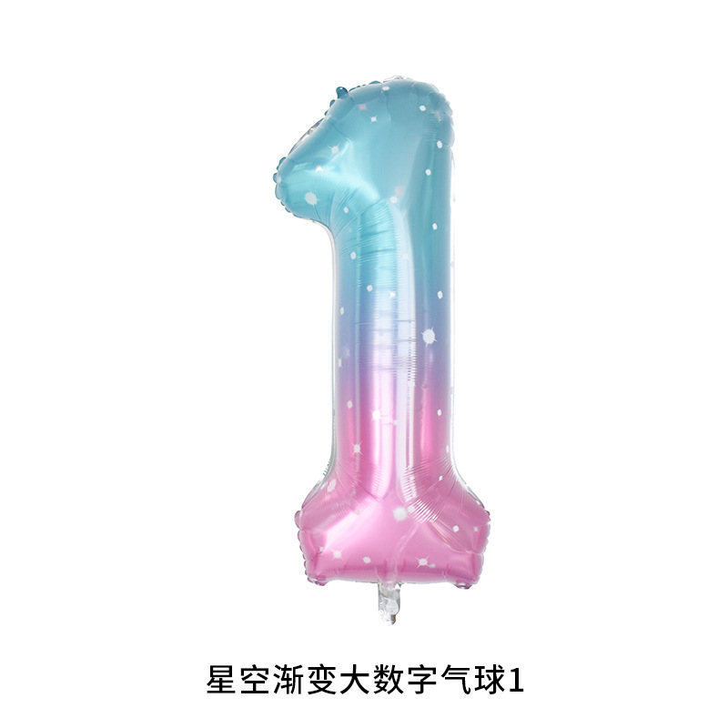 40 inches gradient rainbow number balloon 2