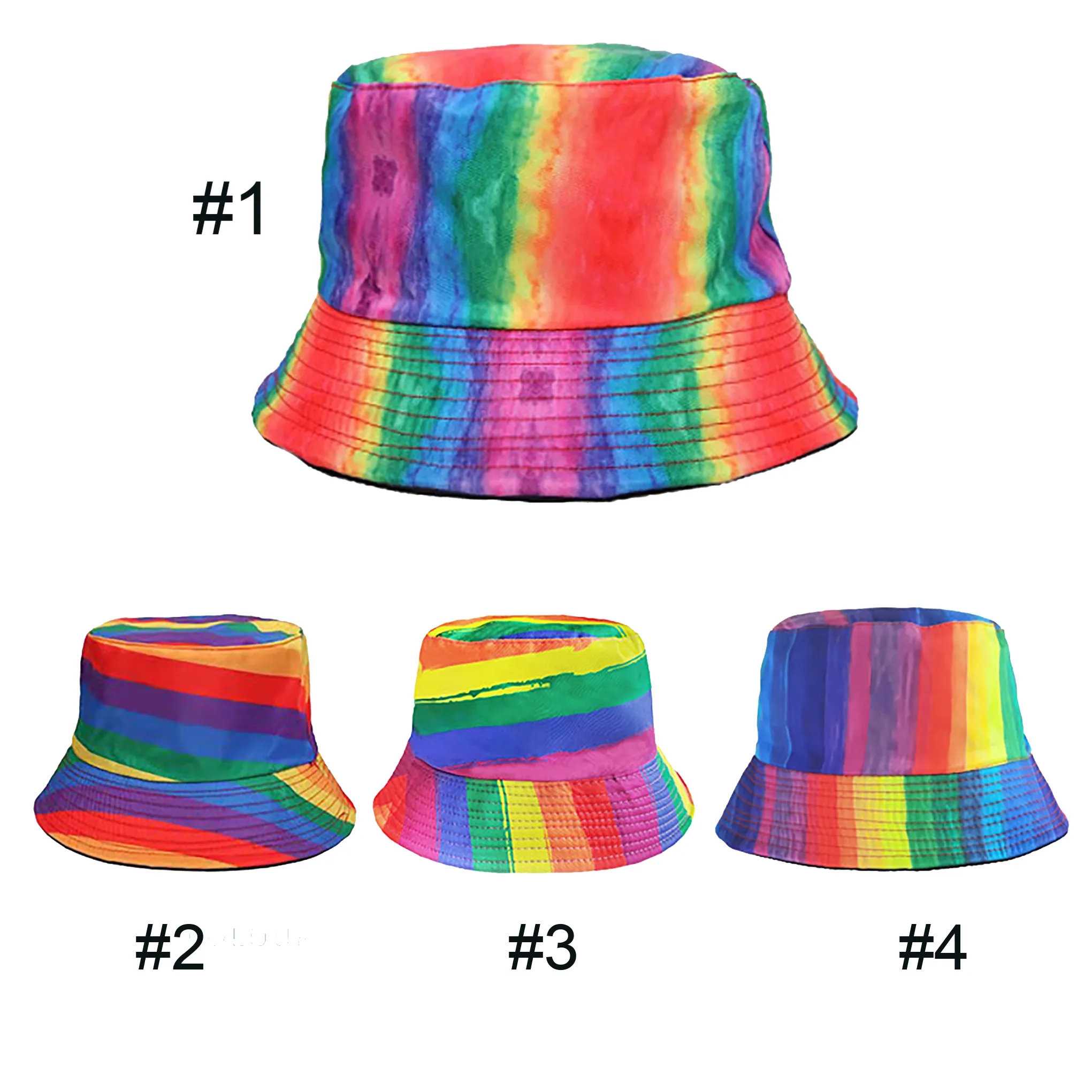 Reversible Men Women Rainbow LGBT Bucket Hat 5