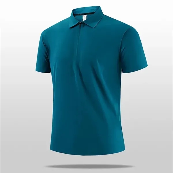 Quick-Dry Half-Zip Stand Collar Polo Shirt 4