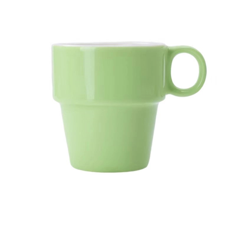 Custom 9 oz Ceramic stacked coffee cup 4