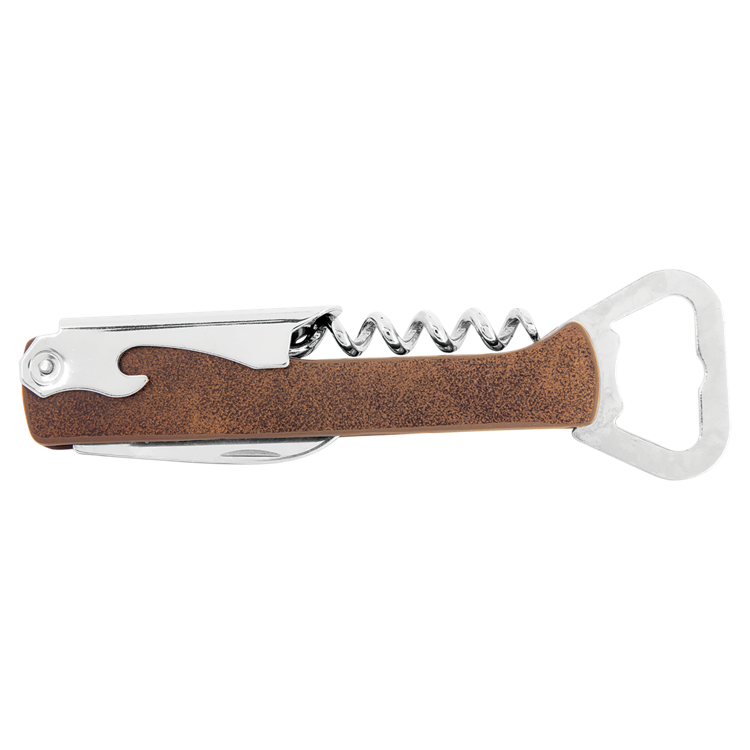 Rustic/Gold Leatherette Wine Bottle Opener 1